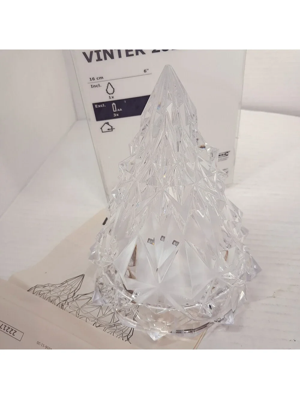 Ikea Vinter 2017 Acrylic Lighted Christmas Tree Figure clear Vinterfest lights